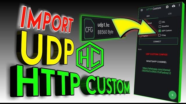 import udp config to http custom