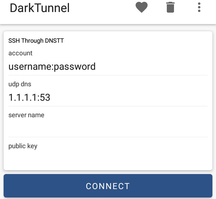 Configure DARK TUNNEL SLOWDNS Settings on dark tunnel