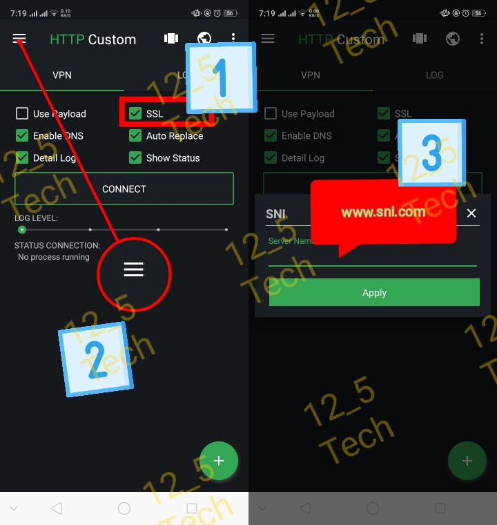 http custom sni settings