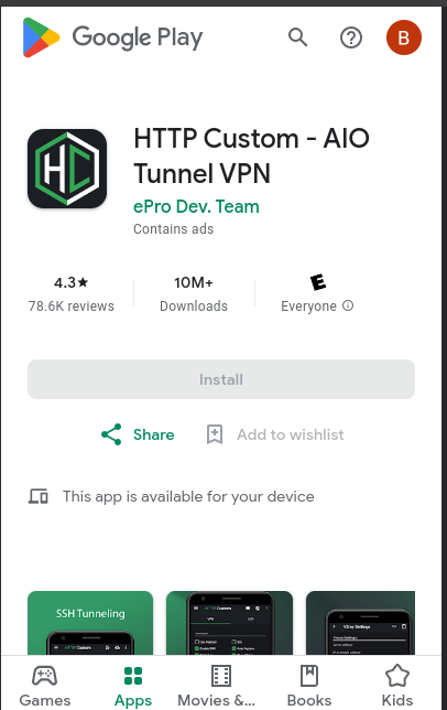 http custom on playstore