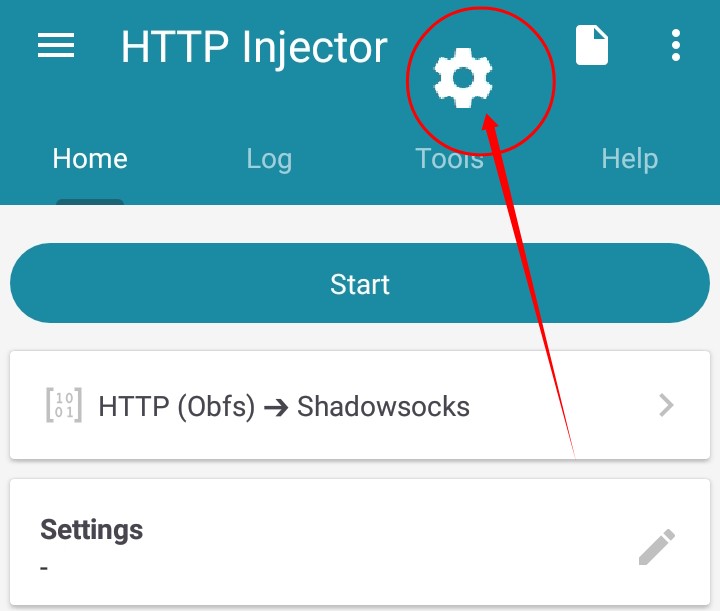 access showsocks settings on http injector