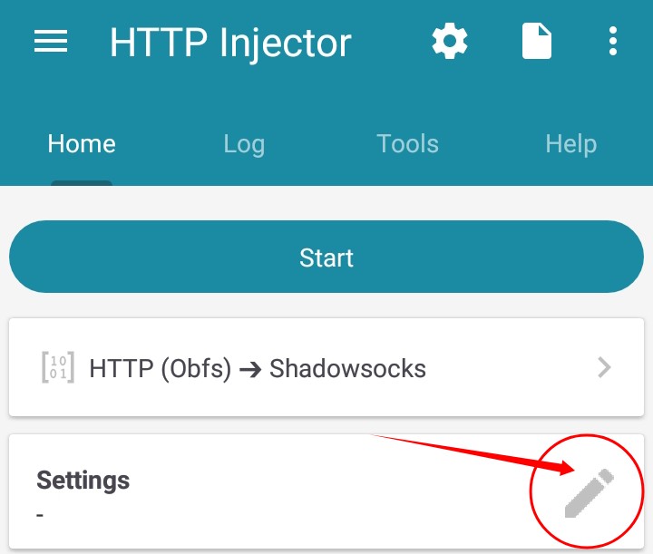 shadowsocks http obfuscation protocol on http injector custom sni