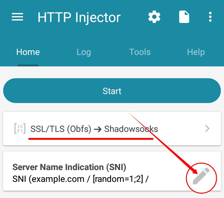 shadowsocks  tls obfuscation protocol  on http injector custom sni 