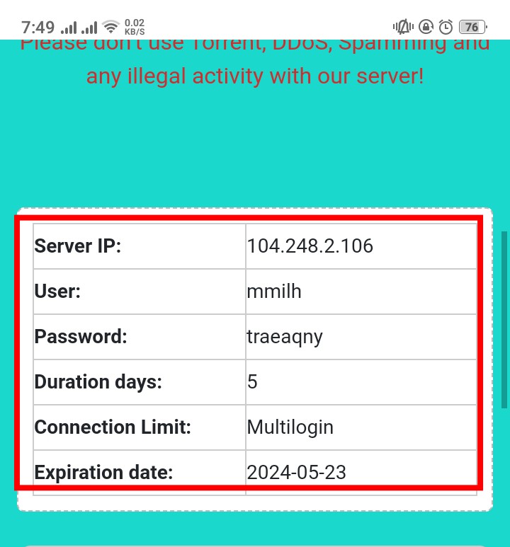 copy server details