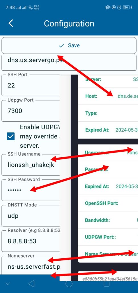 putting slowdns server on napsternet vpn