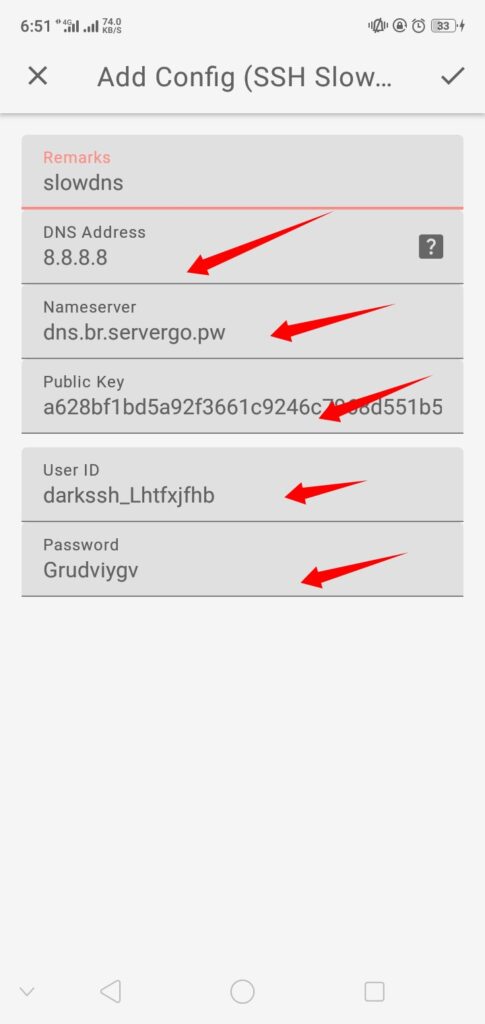 Configure SSH SLOWDNS