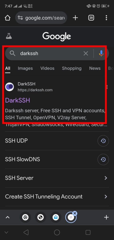 Step 3: Create an SSH DNSTT Server from darkssh